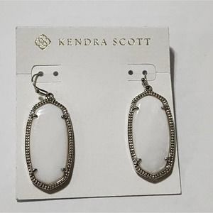 Kendra scott elle white and silver earrings new